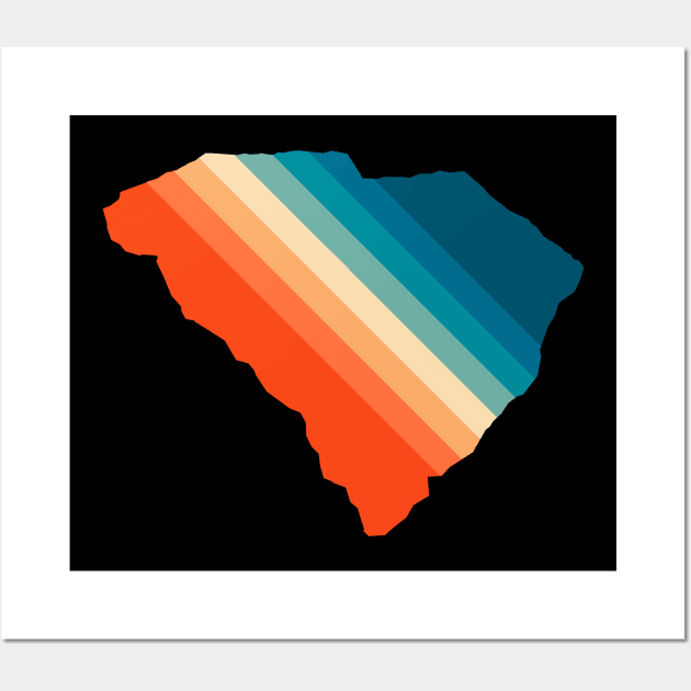 South Carolina State Retro Map Wall Art by n23tees